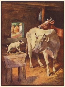 Hunden i krybben (farve litho)