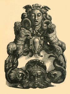 Dørhammer med delfiner og satyrer, tidligt i det 17. århundrede, 1881. af John Emms
