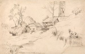 Italiensk landskab (efter Tizian) af John Evelyn