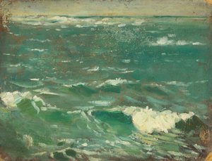 Seascape, ca. 1909 (olie på papirmasse) af John Everett