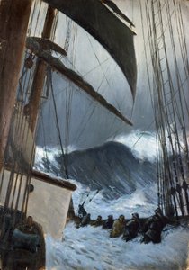 Birckdale-broen i stormvejr under en rejse fra Bristol til Sabine Pass, Texas (USA, USA), mellem april og juni 1920. af John Everett