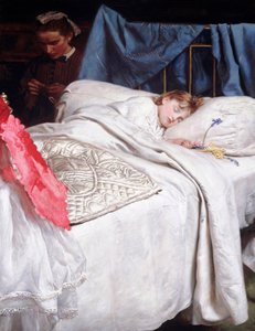 Sover. Omkring 1865 (Olie på lærred) af John Everett Millais