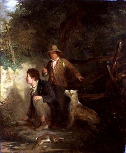 Boys Rabbiting (olie på lærred) af John Everett Millais