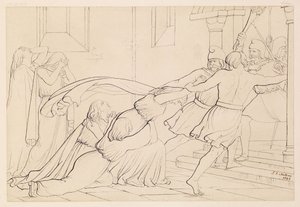 Elgiva beslaglagt af ærkebiskop Odos orden, 1843 af John Everett Millais