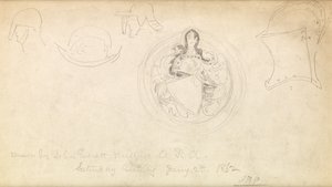 Skitse til et våbenskjold, 1862 af John Everett Millais