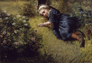 Sov i en have af John Everett Millais