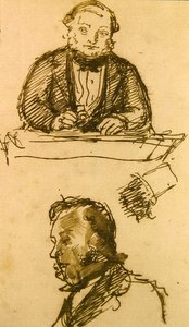 Auktionsholderen (pen og blæk på papir) af John Everett Millais