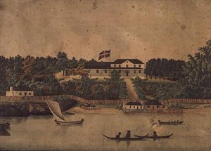 First Government House, Sydney, ca. 1807 (akvarel) af John Eyre