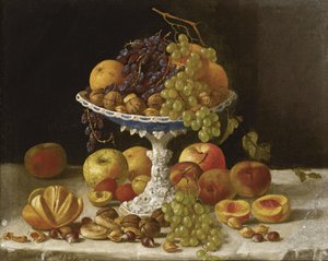 Stilleben med hvid kompot af John F. Francis