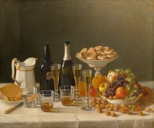 Vin, ost og frugt, 1857.