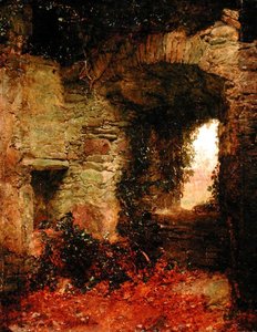 Galloway Keep, ca. 1870 (olie på panel) af John Faed