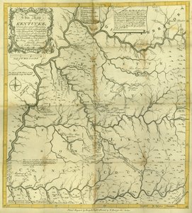 Kort over Kentucke..., indgraveret af Henry D. Pursell, trykt af T. Rook, Philadelphia, 1784