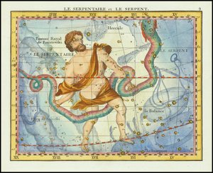 1776 - John Flamsteed - Slangen og slangen (Ophiucus  Serpens)