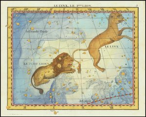 1776 stjernekort over stjernebilledet Løven, fra Fortins Atlas Celeste de Flamsteed