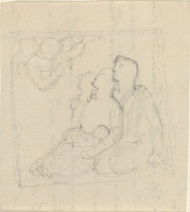 En familie tiltalt af engle af John Flaxman