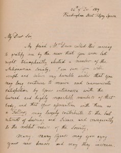 Et brev fra John Flaxman, 24. december 1819 1904 af John Flaxman