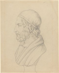 Klassisk portrætbuste af en skægget mand af John Flaxman