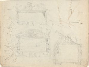 Design til monumenter [recto and verso] af John Flaxman