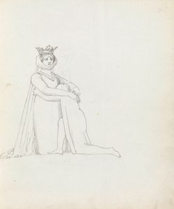 Tegning af Mrs Siddons som Constance, 1783 (pen, blæk og vask på papir) af John Flaxman