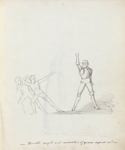 Hamlet. engle og nådetjenere forsvarer os!, 1783 (pen, blæk og vask på papir) af John Flaxman