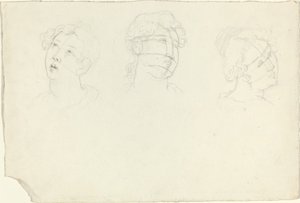 Hoved for Maria Magdalena og To Hellige (?) af John Flaxman