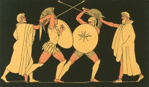 Hektor og Ajax adskilt af Herolderne af John Flaxman