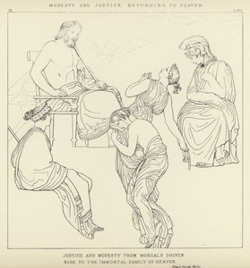 Beskedenhed og retfærdighed vender tilbage til himlen af John Flaxman