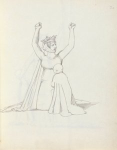 Mrs Siddons som Constance, 1783 (pen, blæk og vask på papir) af John Flaxman