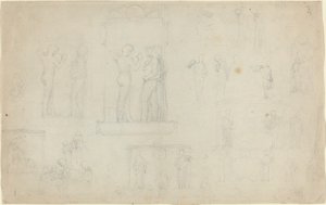Ark med skitser [recto and verso] af John Flaxman