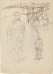 Studieark, inklusive kriger med barn [recto and verso] af John Flaxman