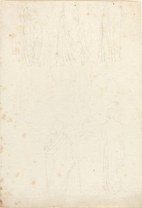 Ark med studier af tilslørede figurer af John Flaxman