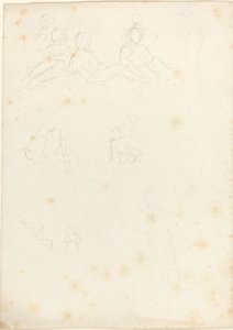 Studier af siddende og liggende figurer af John Flaxman