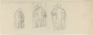 Tre grupper af figurer (forældre og børn?) af John Flaxman