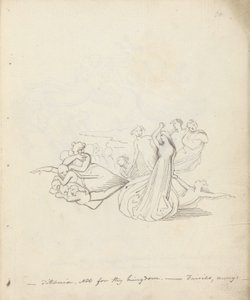 Titania. Ikke for dit rige. - Feer væk, 1783 (pen, blæk og vask på papir) af John Flaxman