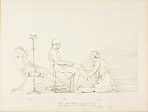 Odysseus, Penelope og Euryklæa af John Flaxman