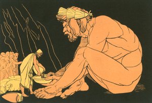 Ulysses giver vin til Polyphemus