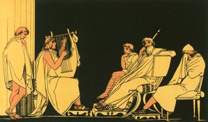 Ulysses græder over sangen af Demodocus af John Flaxman