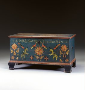 Decorated lift-top chest made for Jacob Ober, Rapho Township, Lancaster County, Pennsylvania, USA, 1794dani af John Flory