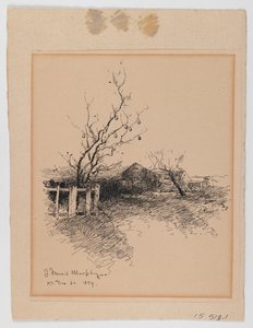 Landscape, N.Y., 20. december 1894 (pen og blæk på papir monteret på pap)