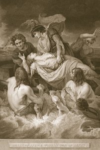 Prins Williams død, søn af Henry I, indgraveret af J. Stow, illustration fra David Humes 