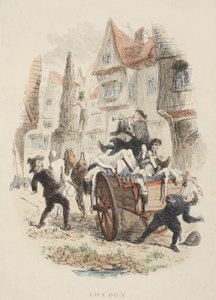 Titelside fra Old St. Pauls, af William Harrison Ainsworth, pub. 1855 (håndfarvet gravering)