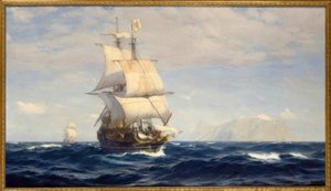 John Fraser: Magellan in the Strait / maleri af John Fraser
