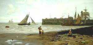Lavvande, Whitstable Havn af John Fraser