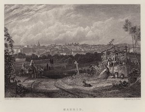 Madrid (farve litho) af John Frederick (after) Lewis