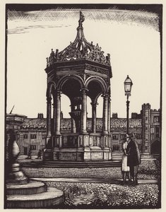 Cambridge: Trinity Fountain (træsnit)
