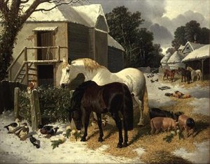 Gården om vinteren af John Frederick Herring Jnr