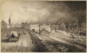 Mølleby i Connecticut af John Frederick Kensett