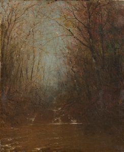 Skovinteriør med bæk, ca. 1860-1870. af John Frederick Kensett