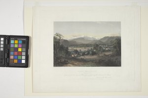 Mount Washington fra The Valley of Conway (håndfarvet gravering) af John Frederick Kensett