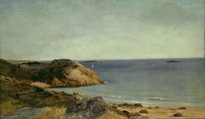 Rocky Coast, ca. 1860 (olie på lærred) af John Frederick Kensett